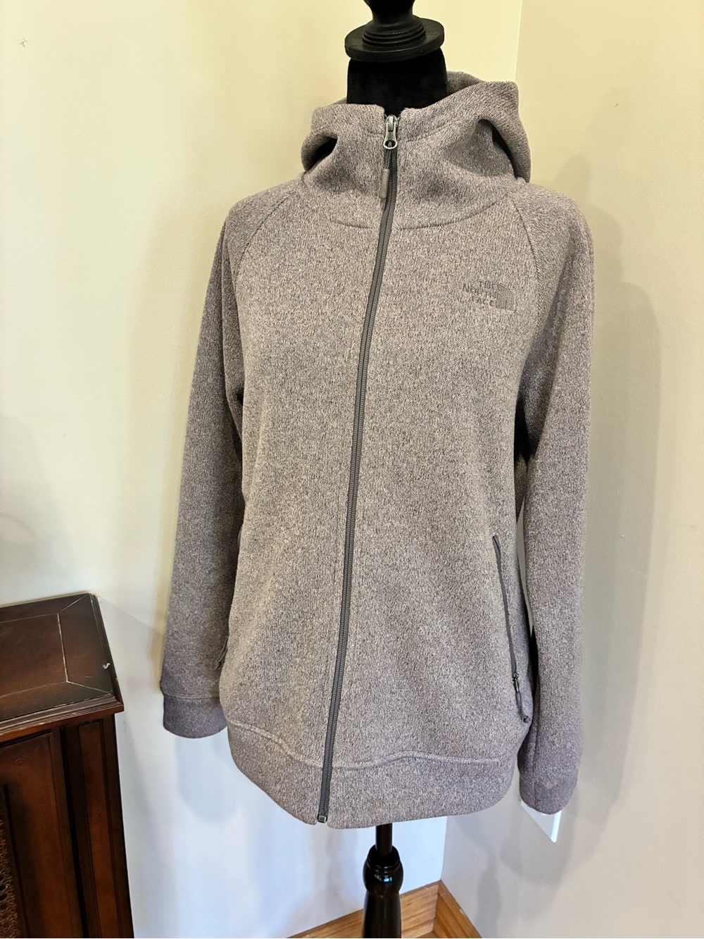 The North Face Shelbe Raschel Hoodie Grey Fleece Lined Jacket Women’s M